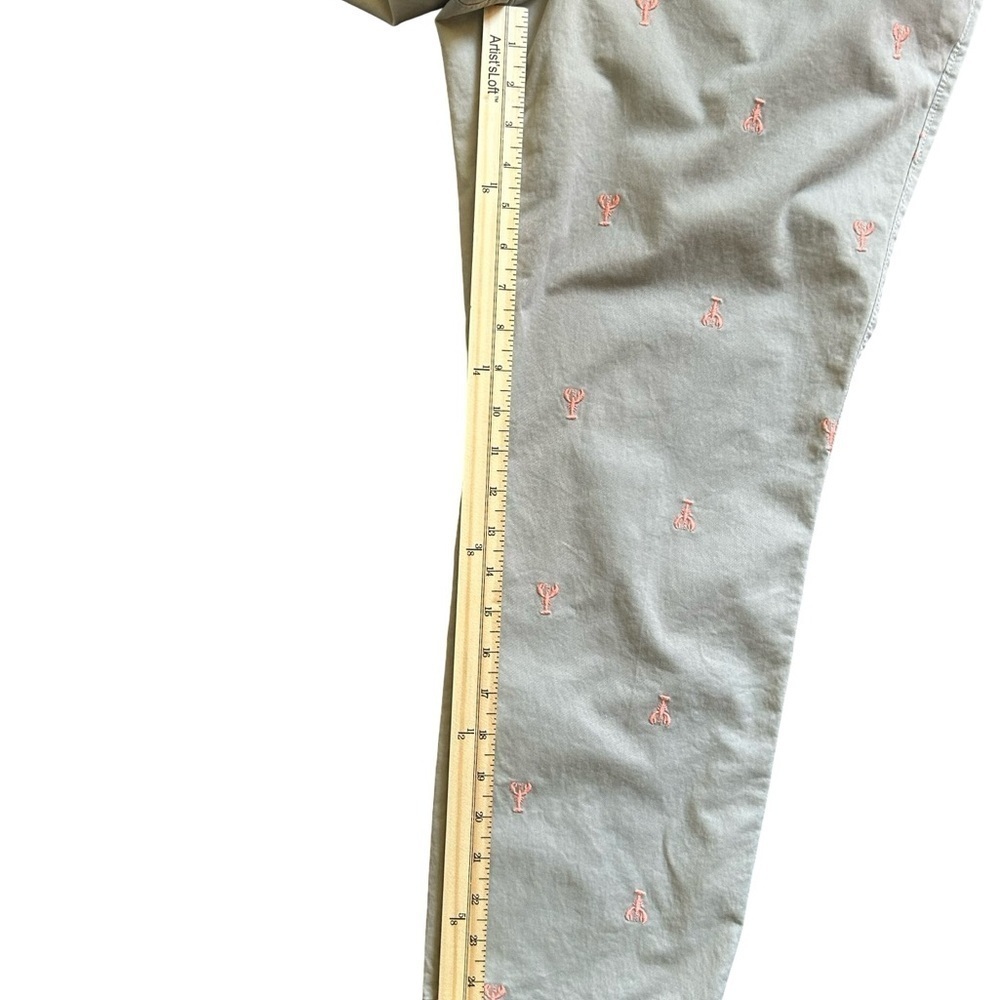 Old Navy Women’s Khaki Pants Size 16 Reg with Embroidered Coral Lobster Print - Picture 5 of 8